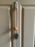 Crochet Moon & Saturn, “I love you to the moon and Saturn”, Handmade, Car Hanger, Indoors